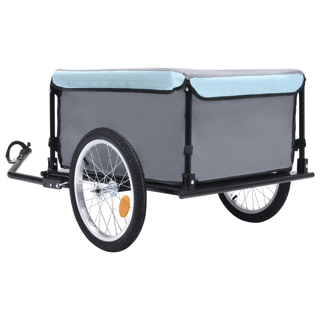 Fietstrailer 65 kg zwart en blauw