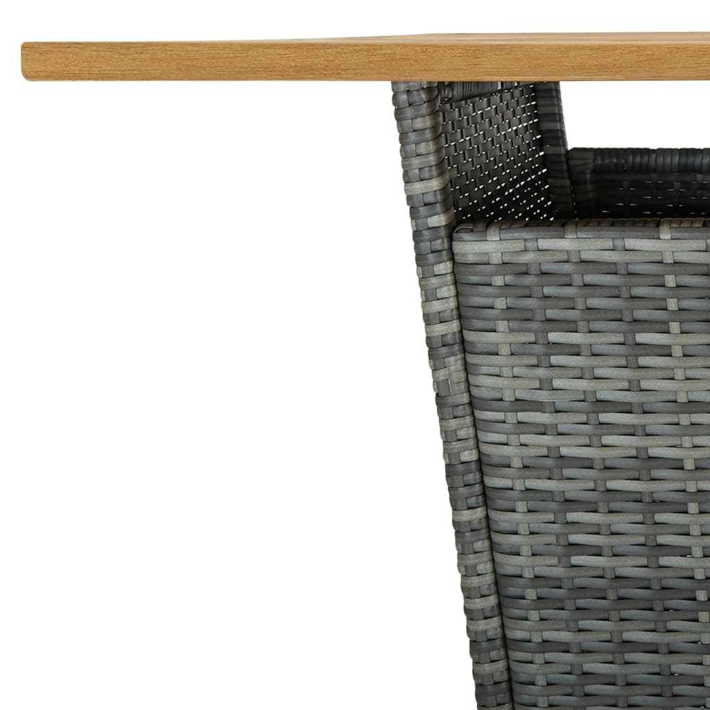 Bartafel 80x80x110 cm poly rattan en massief acaciahout grijs Tuintafels | Creëer jouw Trendy Thuis | Gratis bezorgd & Retour | Trendy.nl