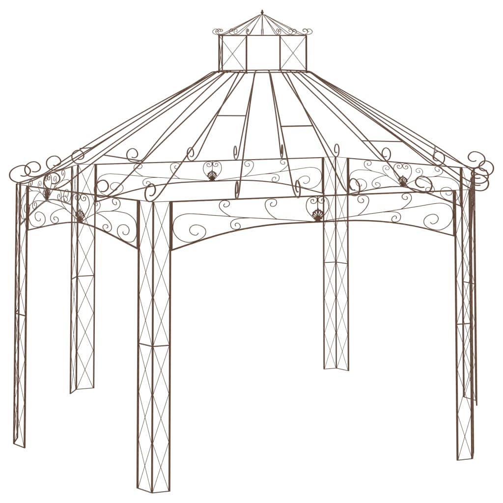 Tuinpaviljoen 558x350x408 cm ijzer antiekbruin Partytenten & prieëlen | Creëer jouw Trendy Thuis | Gratis bezorgd & Retour | Trendy.nl