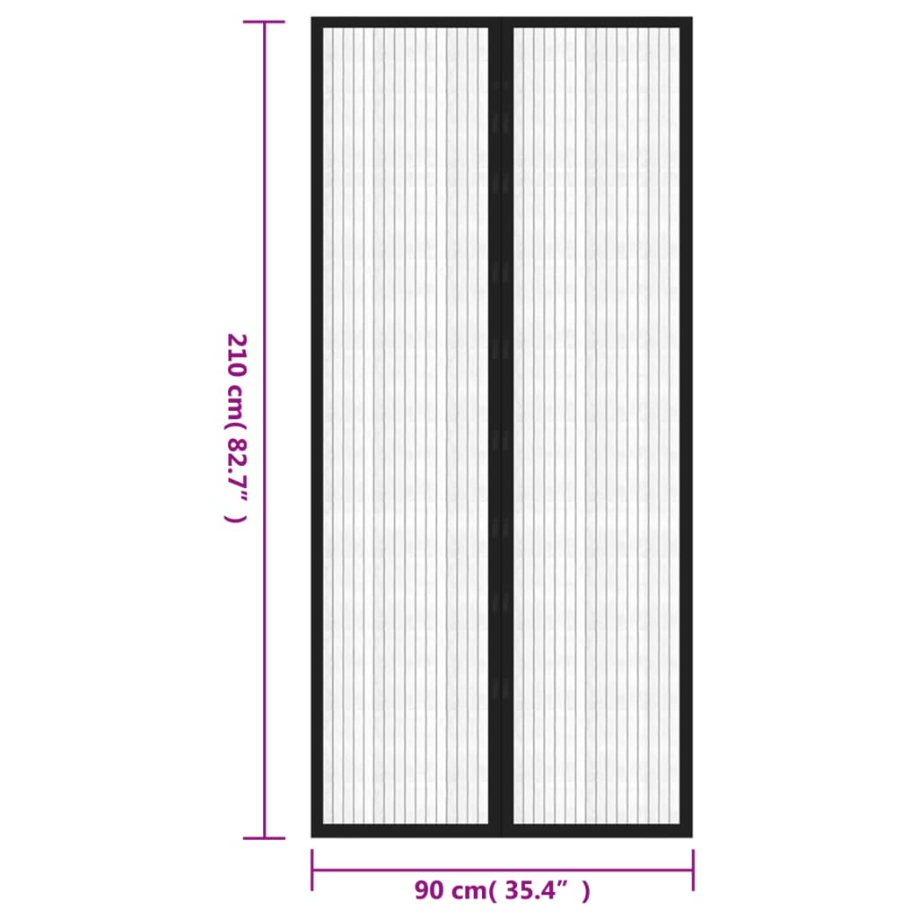 Insectendeurgordijnen 2 st magnetisch 210x90 cm zwart Raamhorren | Creëer jouw Trendy Thuis | Gratis bezorgd & Retour | Trendy.nl