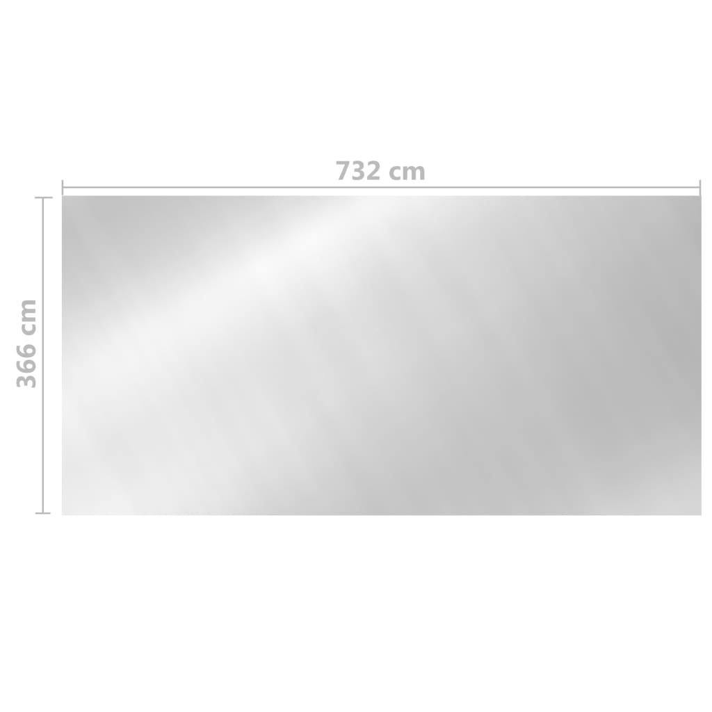 Zwembadhoes 732x366 cm PE zilverkleurig