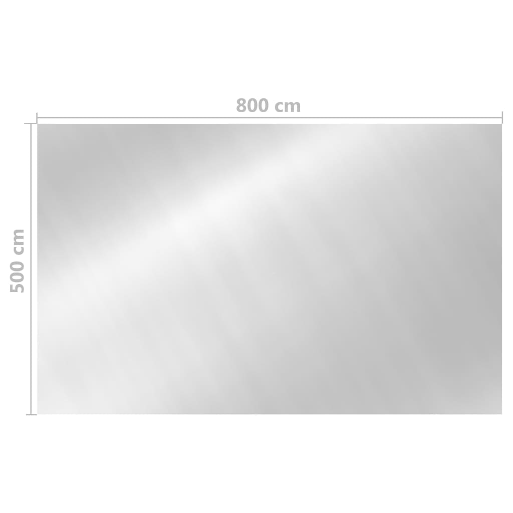 Zwembadhoes rechthoekig 800x500 cm PE zilverkleurig Zwembadhoezen & grondzeilen | Creëer jouw Trendy Thuis | Gratis bezorgd & Retour | Trendy.nl