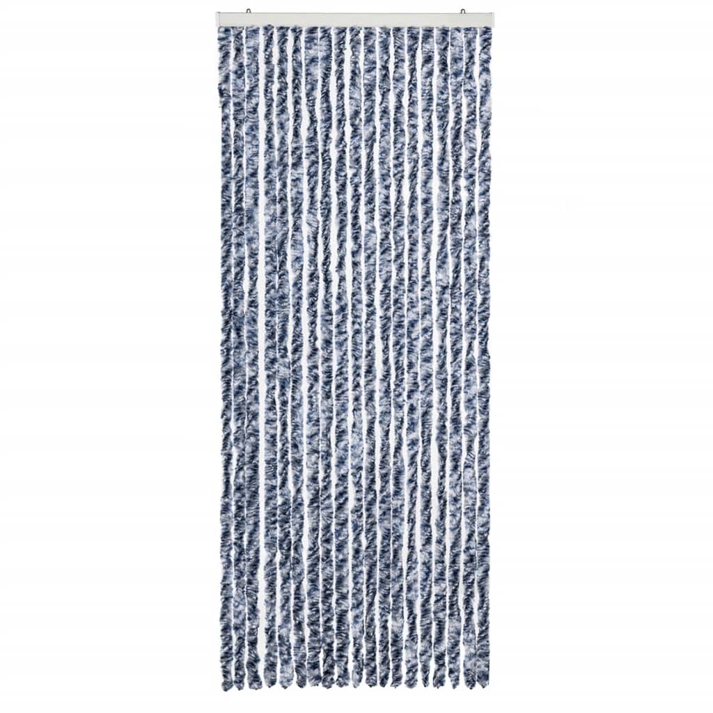 Vliegengordijn 56x200 cm chenille blauw en wit Raamhorren | Creëer jouw Trendy Thuis | Gratis bezorgd & Retour | Trendy.nl