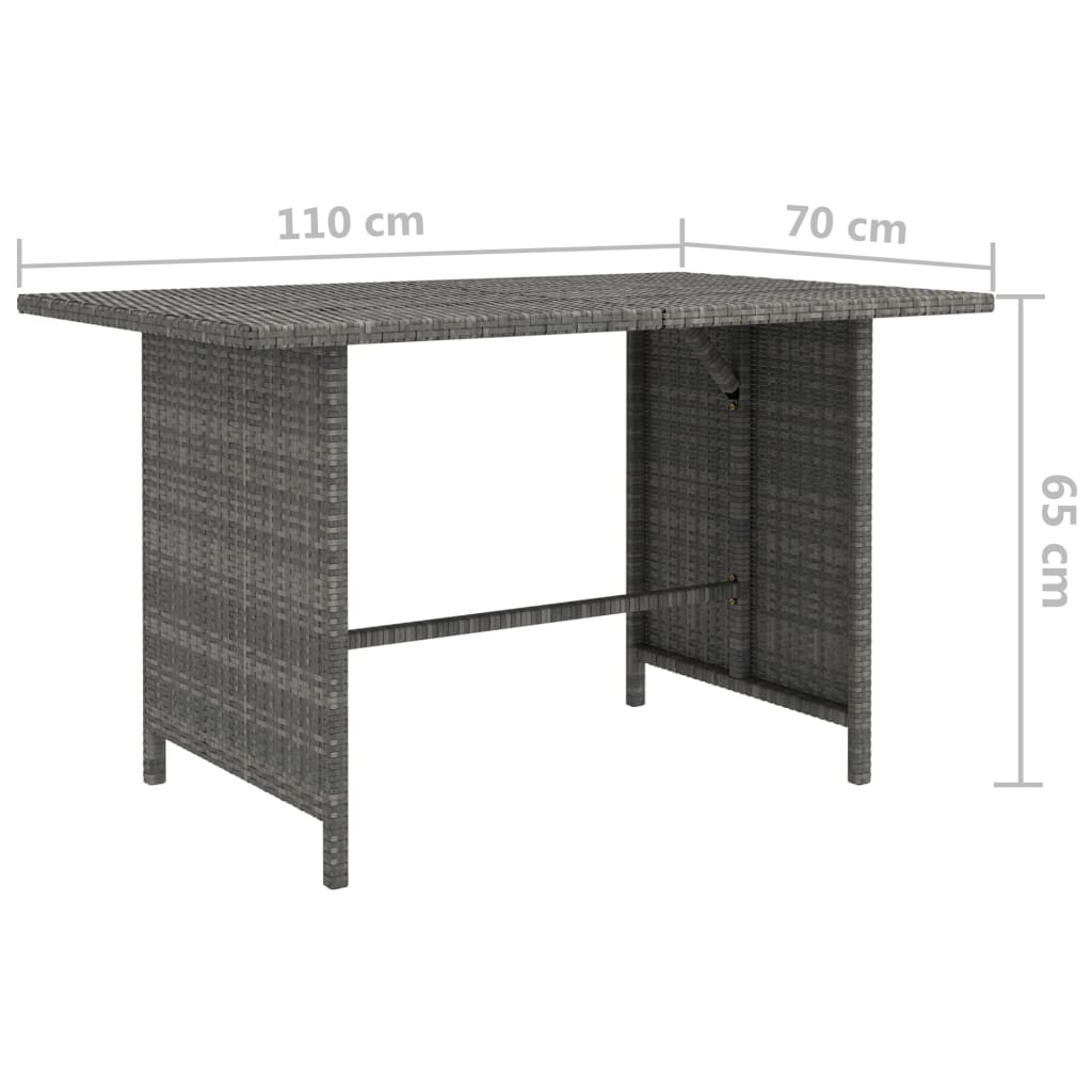 Tuintafel 110x70x65 cm poly rattan grijs Modulaire tuinbanken | Creëer jouw Trendy Thuis | Gratis bezorgd & Retour | Trendy.nl