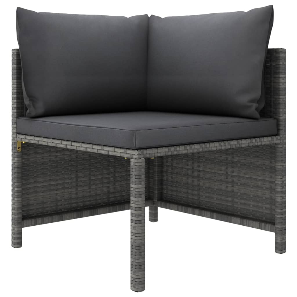 2-delige Loungeset met kussens poly rattan grijs Modulaire tuinbanken | Creëer jouw Trendy Thuis | Gratis bezorgd & Retour | Trendy.nl