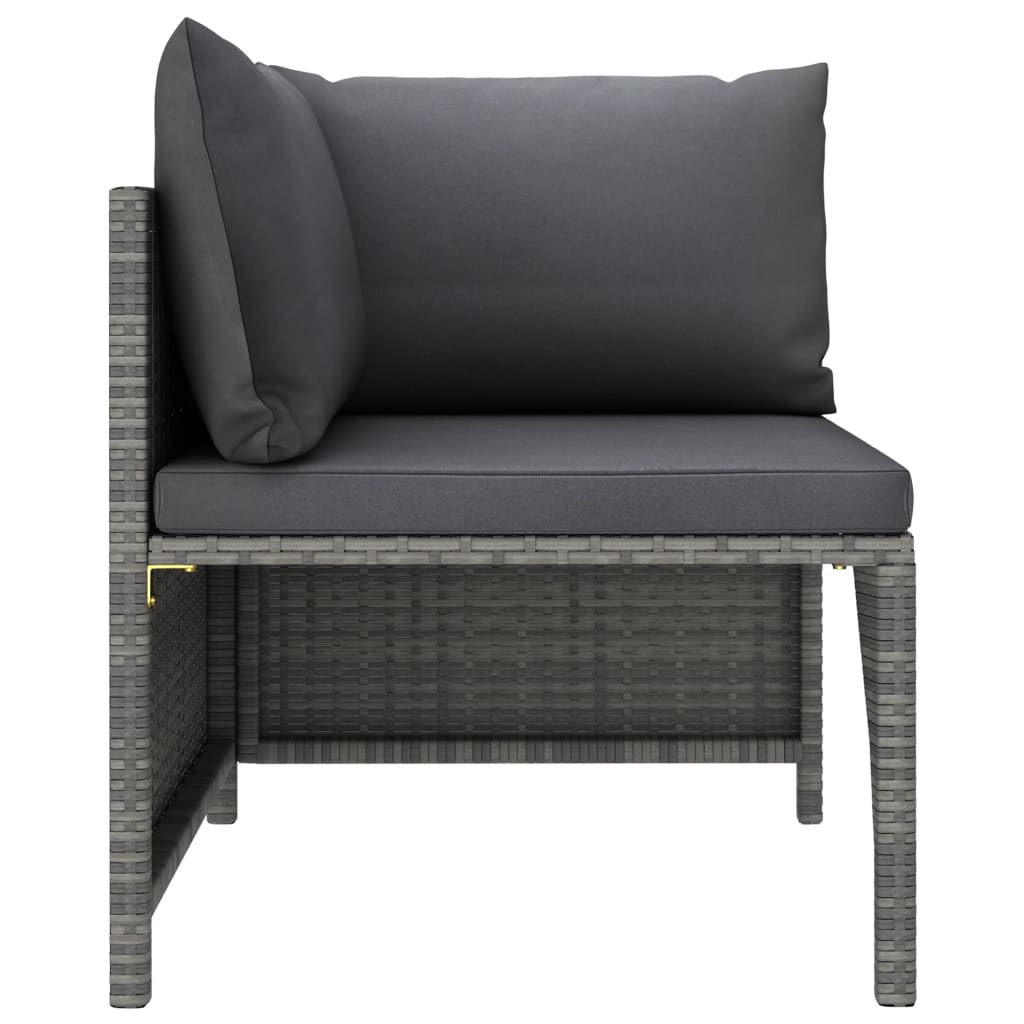 2-delige Loungeset met kussens poly rattan grijs Modulaire tuinbanken | Creëer jouw Trendy Thuis | Gratis bezorgd & Retour | Trendy.nl