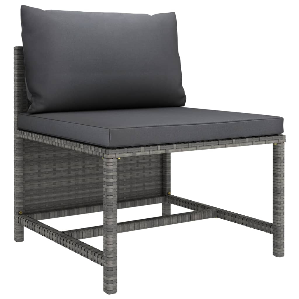 2-delige Loungeset met kussens poly rattan grijs Modulaire tuinbanken | Creëer jouw Trendy Thuis | Gratis bezorgd & Retour | Trendy.nl