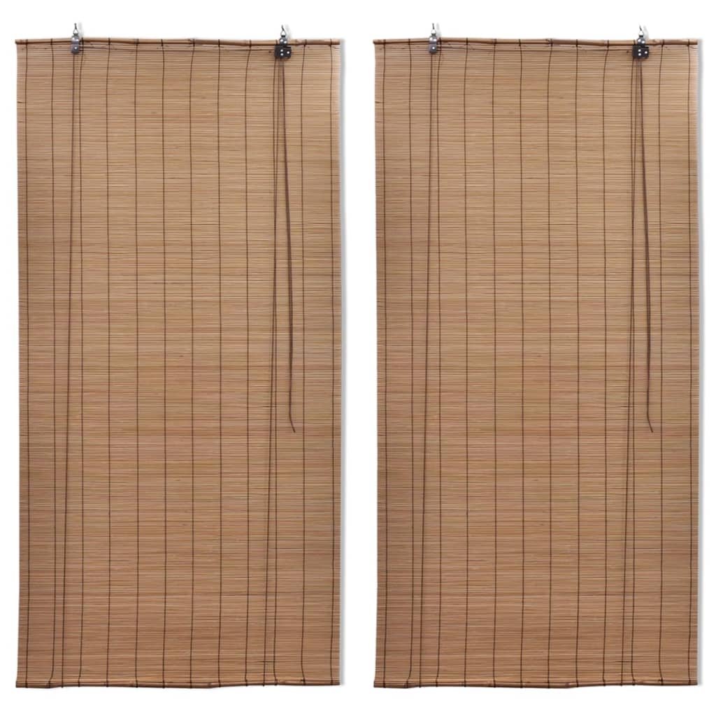 Rolgordijnen 2 st 150x220 cm bamboe bruin Jaloezieën & rolgordijnen | Creëer jouw Trendy Thuis | Gratis bezorgd & Retour | Trendy.nl