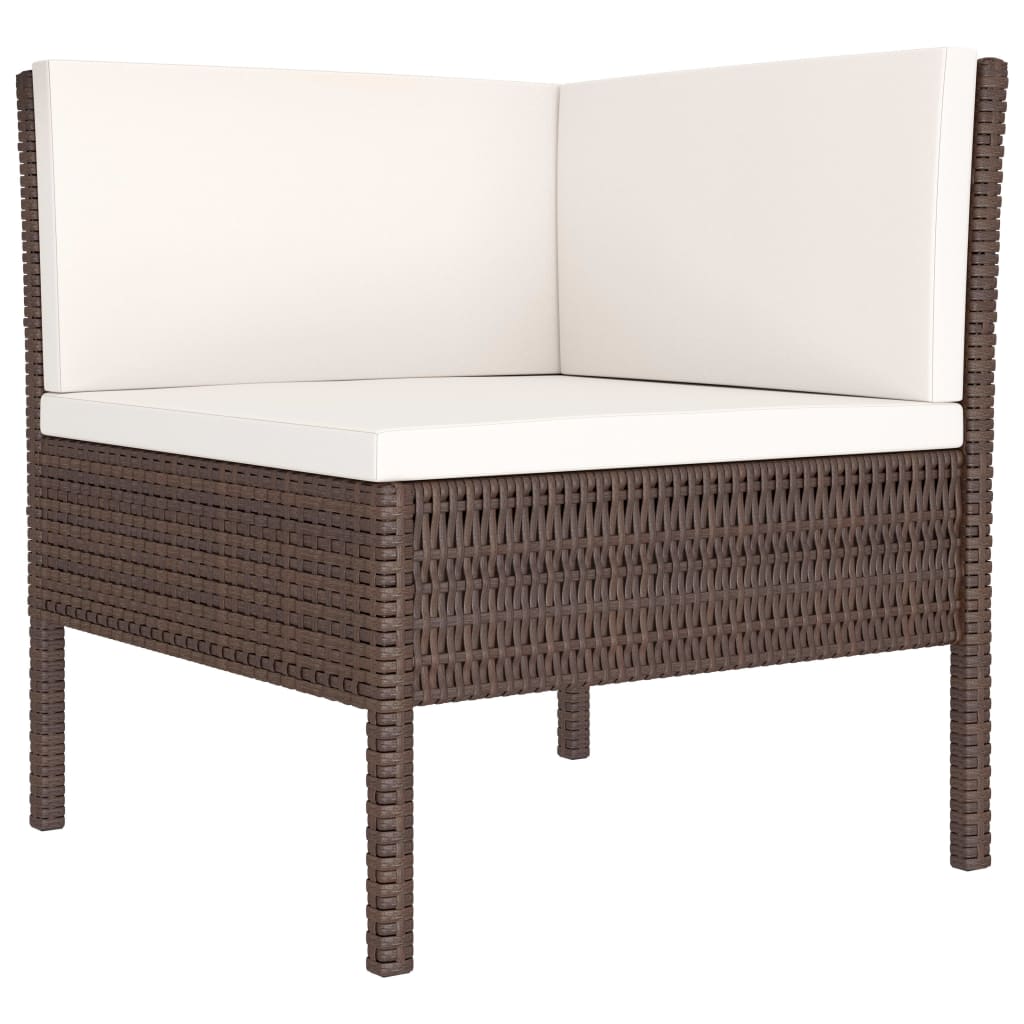 10-delige Loungeset met kussens poly rattan bruin Tuinsets | Creëer jouw Trendy Thuis | Gratis bezorgd & Retour | Trendy.nl