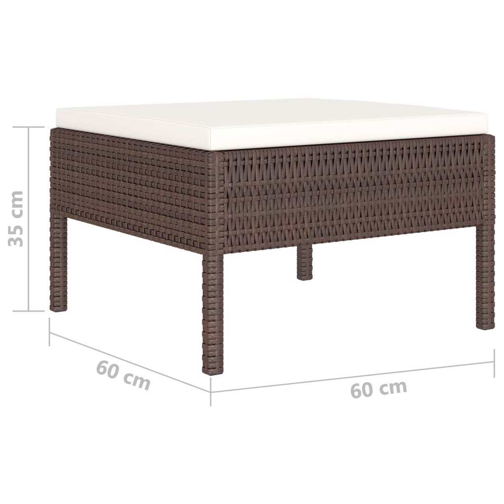 10-delige Loungeset met kussens poly rattan bruin Tuinsets | Creëer jouw Trendy Thuis | Gratis bezorgd & Retour | Trendy.nl