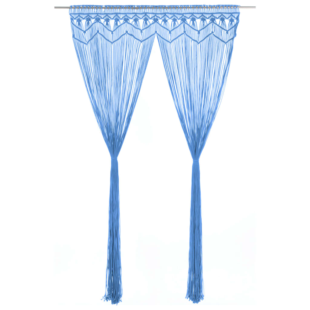 Gordijn macramé 140x240 cm katoen blauw Gordijnen & vitrages | Creëer jouw Trendy Thuis | Gratis bezorgd & Retour | Trendy.nl