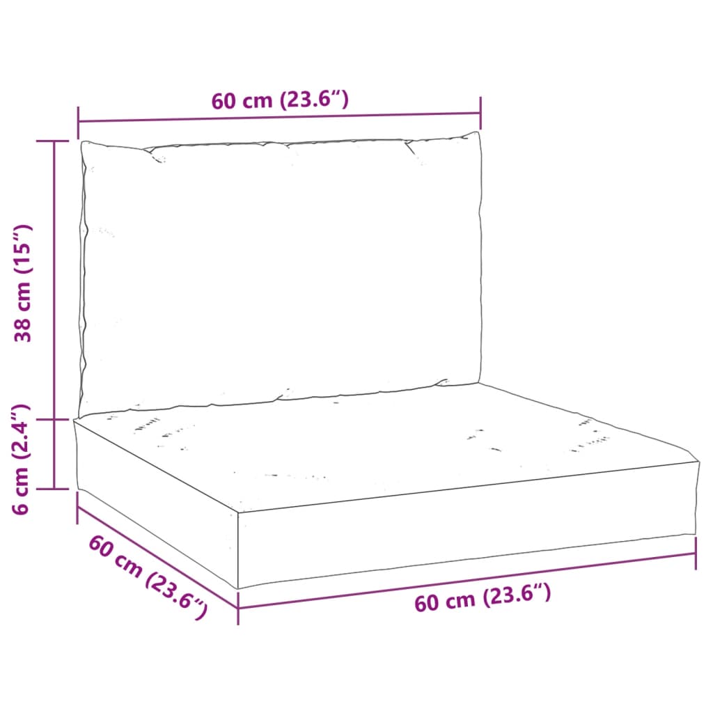 Palletkussens 2 st oxford stof crèmewit