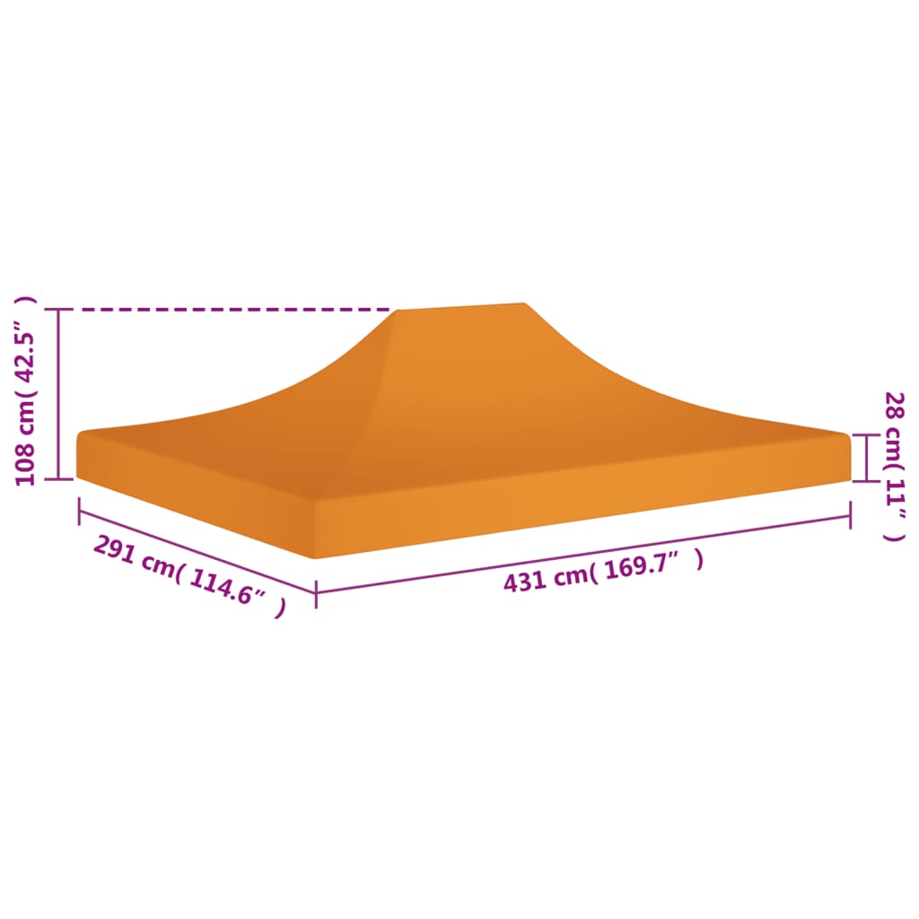 Partytentdak 270 g/m² 4,5x3 m oranje Doeken voor partytenten & prieeltjes | Creëer jouw Trendy Thuis | Gratis bezorgd & Retour | Trendy.nl