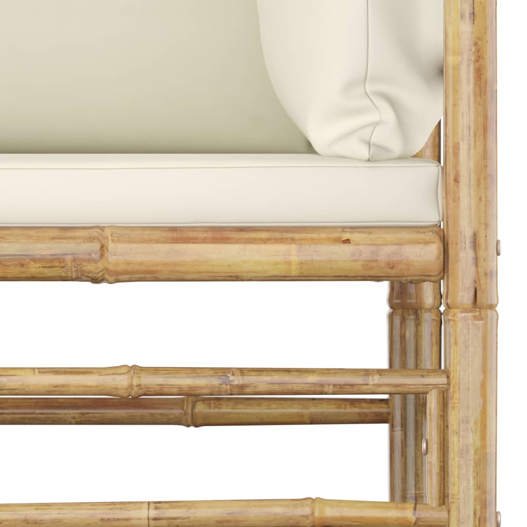 7-delige Loungeset met crèmewitte kussens bamboe Tuinsets | Creëer jouw Trendy Thuis | Gratis bezorgd & Retour | Trendy.nl