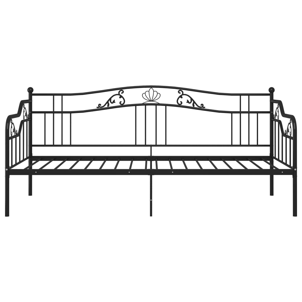 Slaapbankframe metaal zwart 90x200 cm