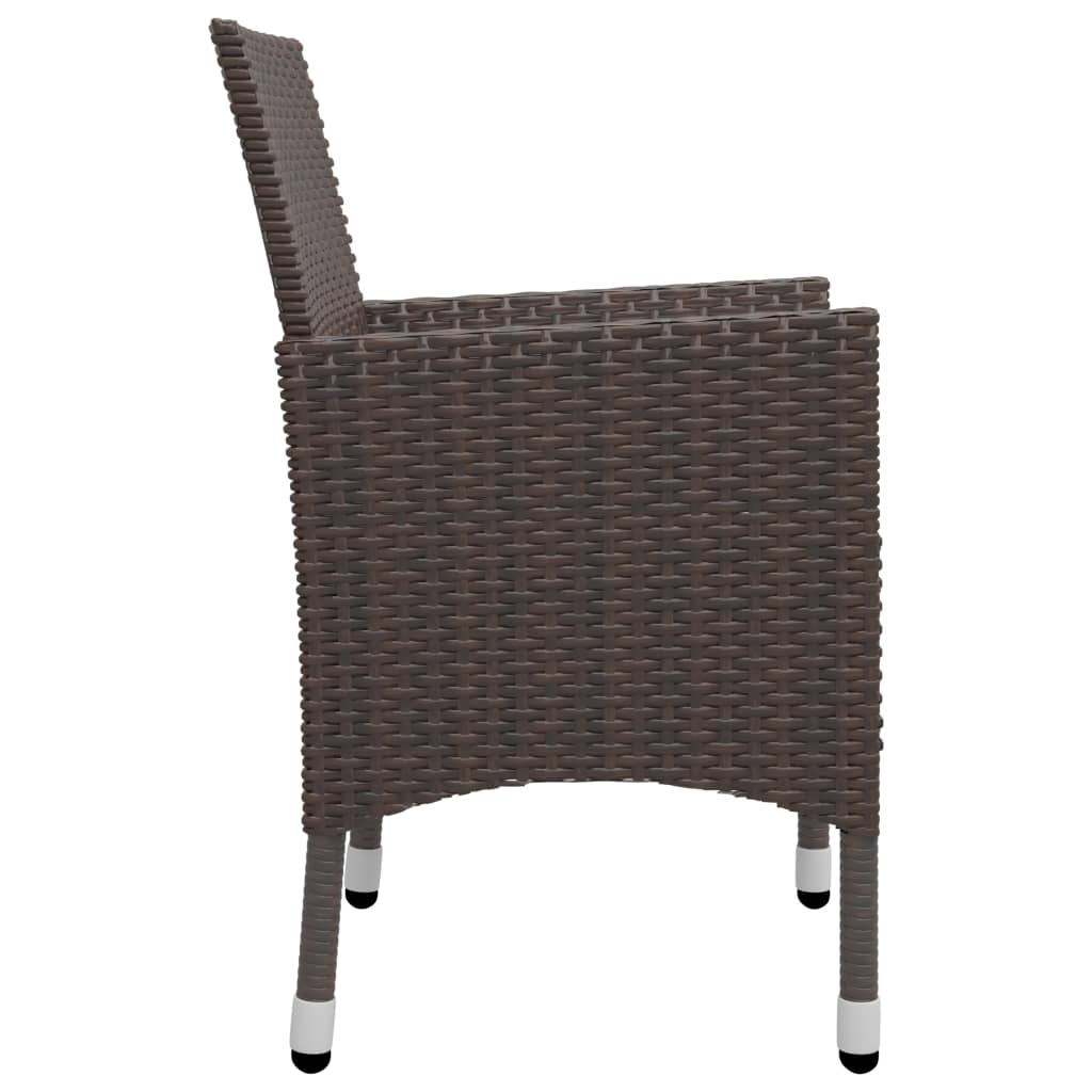 9-delige Tuinset poly rattan en glas bruin Tuinsets | Creëer jouw Trendy Thuis | Gratis bezorgd & Retour | Trendy.nl