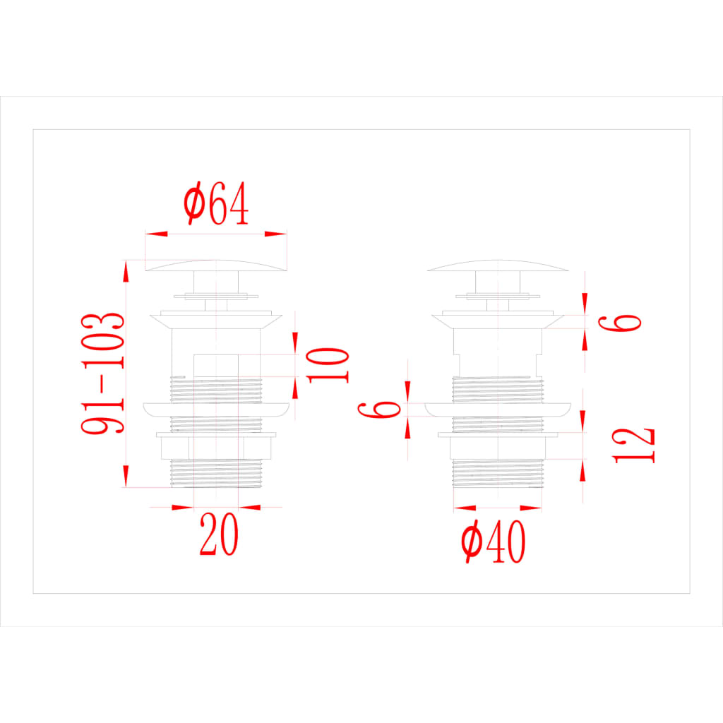 Afvoer pop-up met overloop 6,4x6,4x9,1 cm chroomkleurig Mengkranen | Creëer jouw Trendy Thuis | Gratis bezorgd & Retour | Trendy.nl