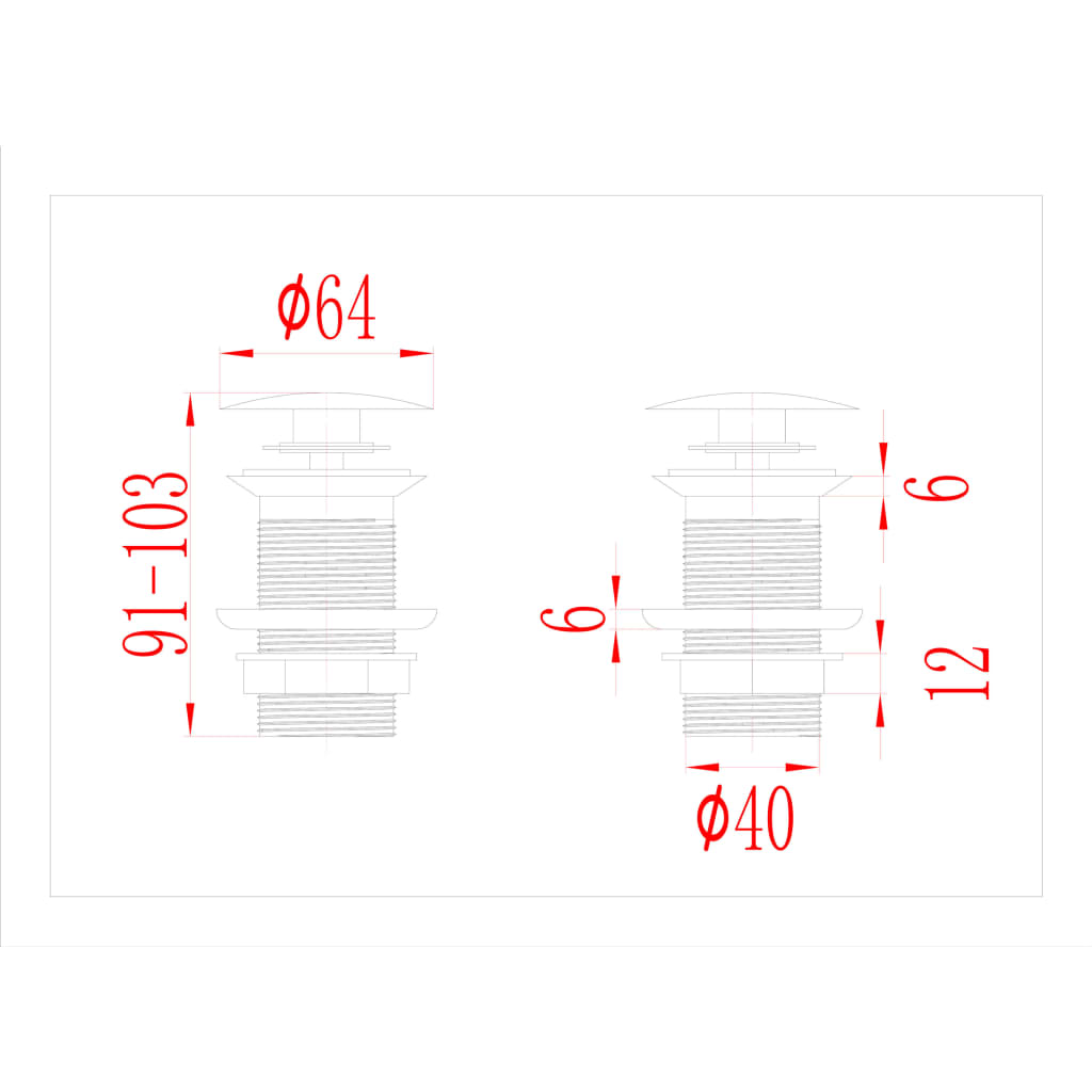 Afvoer pop-up zonder overloop 6,4x6,4x9,1 cm chroomkleurig