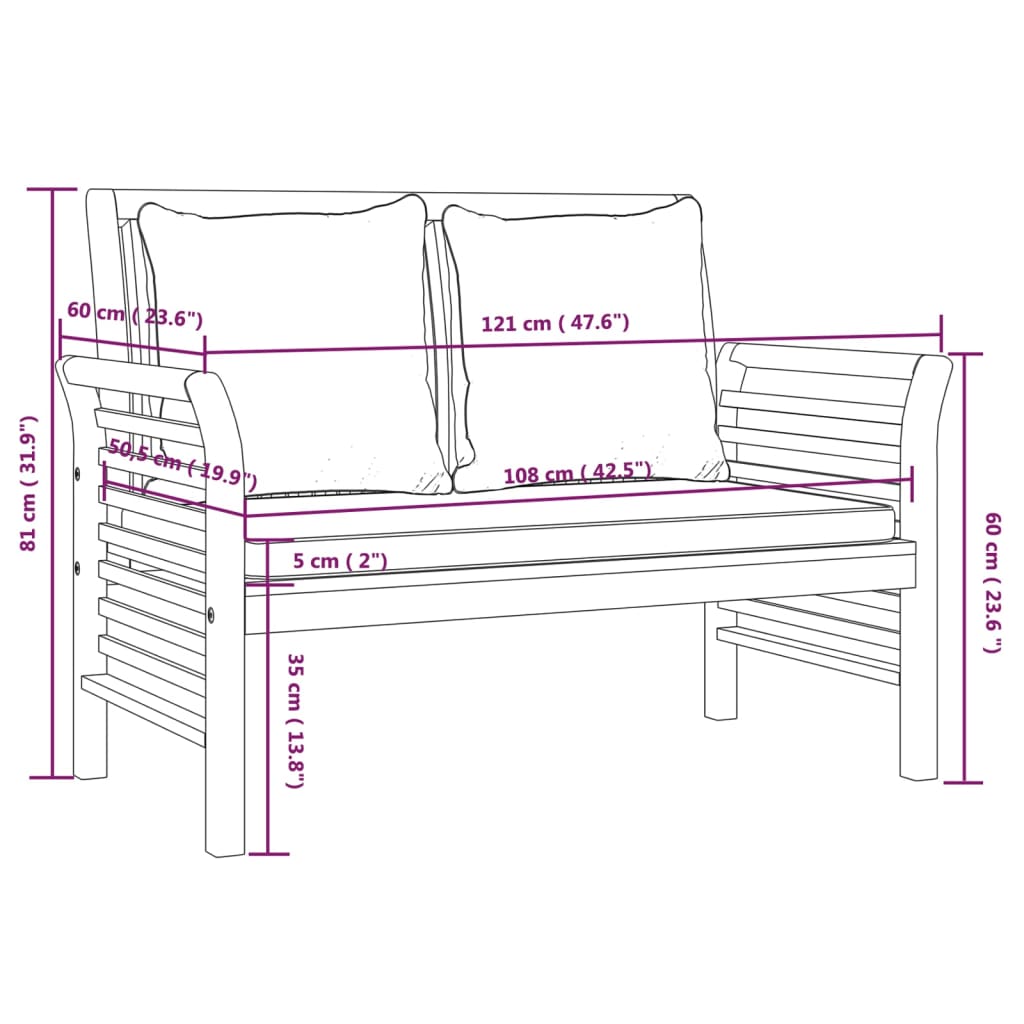 4-delige Loungeset met kussens massief acaciahout Tuinsets | Creëer jouw Trendy Thuis | Gratis bezorgd & Retour | Trendy.nl