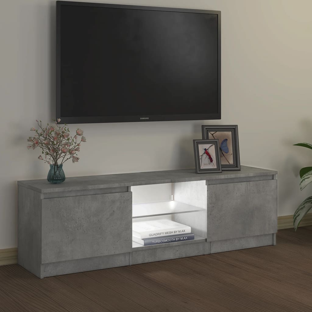 Modern Tv-meubel met Verlichting - 120x30x35,5 cm - Betongrijze Elegantie Tv-meubels | Creëer jouw Trendy Thuis | Gratis bezorgd & Retour | Trendy.nl