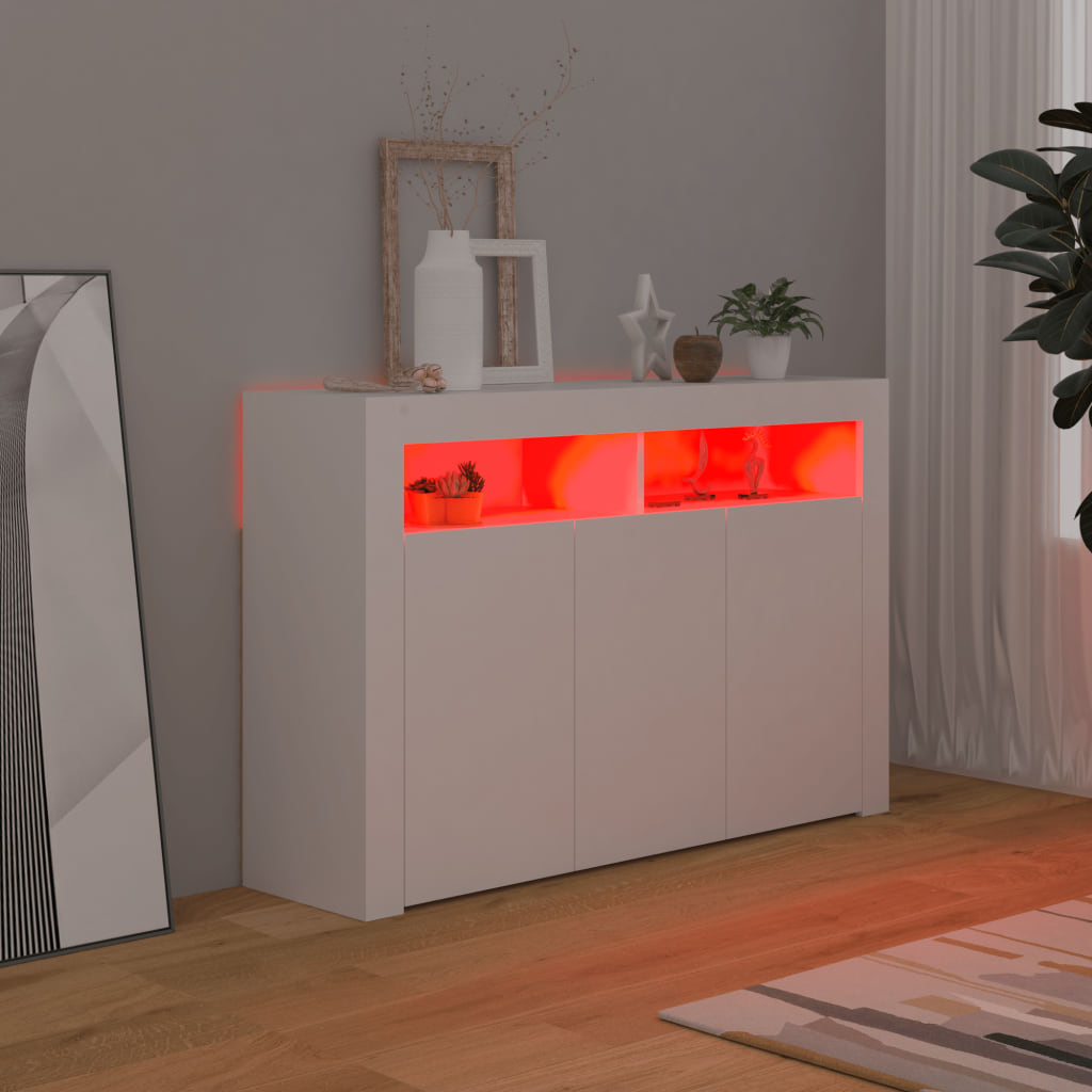 Dressoir met LED-verlichting 115,5x30x75 cm wit Dressoirs & buffetkasten | Creëer jouw Trendy Thuis | Gratis bezorgd & Retour | Trendy.nl