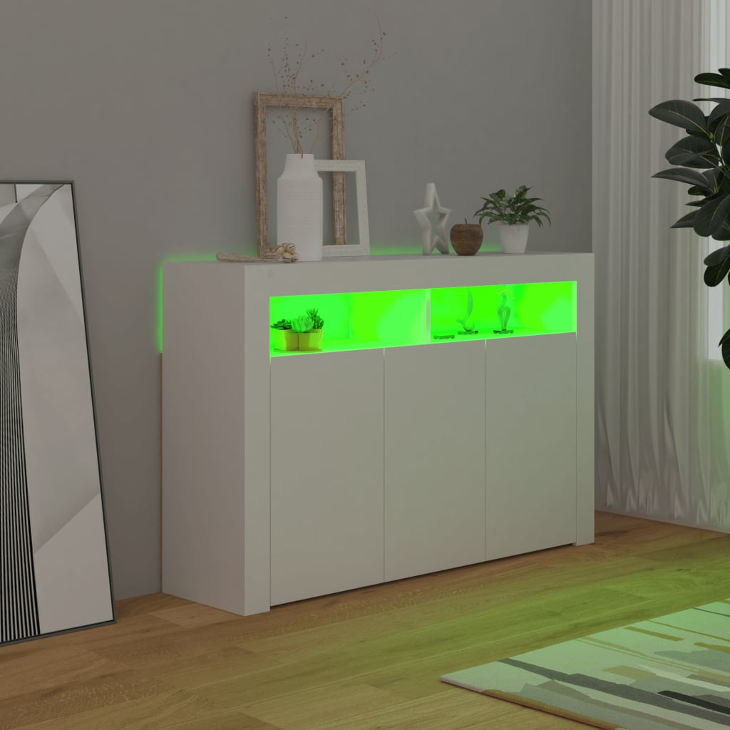 Dressoir met LED-verlichting 115,5x30x75 cm wit Dressoirs & buffetkasten | Creëer jouw Trendy Thuis | Gratis bezorgd & Retour | Trendy.nl