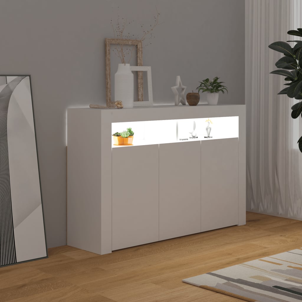 Dressoir met LED-verlichting 115,5x30x75 cm wit Dressoirs & buffetkasten | Creëer jouw Trendy Thuis | Gratis bezorgd & Retour | Trendy.nl