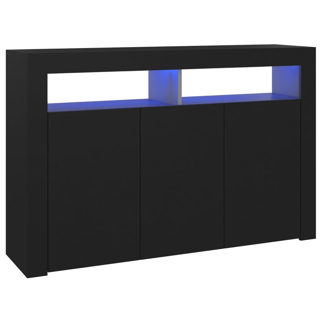 Dressoir met LED-verlichting 115,5x30x75 cm zwart Dressoirs & buffetkasten | Creëer jouw Trendy Thuis | Gratis bezorgd & Retour | Trendy.nl