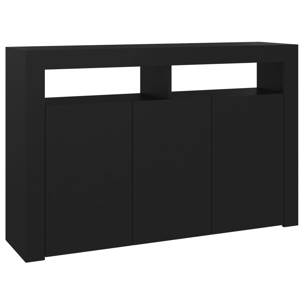 Dressoir met LED-verlichting 115,5x30x75 cm zwart Dressoirs & buffetkasten | Creëer jouw Trendy Thuis | Gratis bezorgd & Retour | Trendy.nl