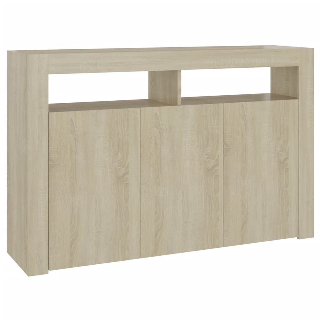 Dressoir met LED-verlichting 115,5x30x75 cm sonoma eikenkleur Dressoirs & buffetkasten | Creëer jouw Trendy Thuis | Gratis bezorgd & Retour | Trendy.nl