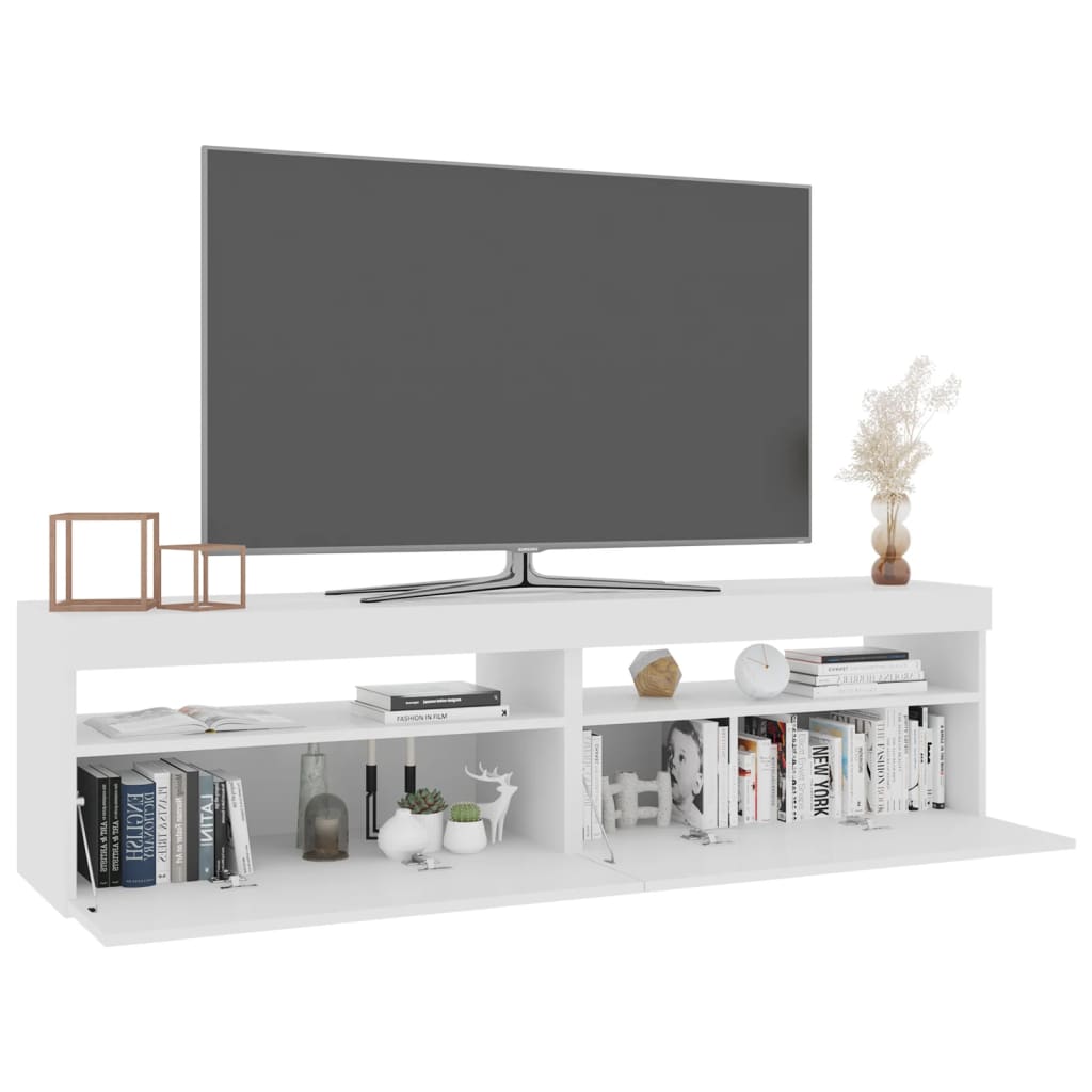 Tv-meubelen 2 st met LED-verlichting 75x35x40 cm hoogglans wit Tv-meubels | Creëer jouw Trendy Thuis | Gratis bezorgd & Retour | Trendy.nl