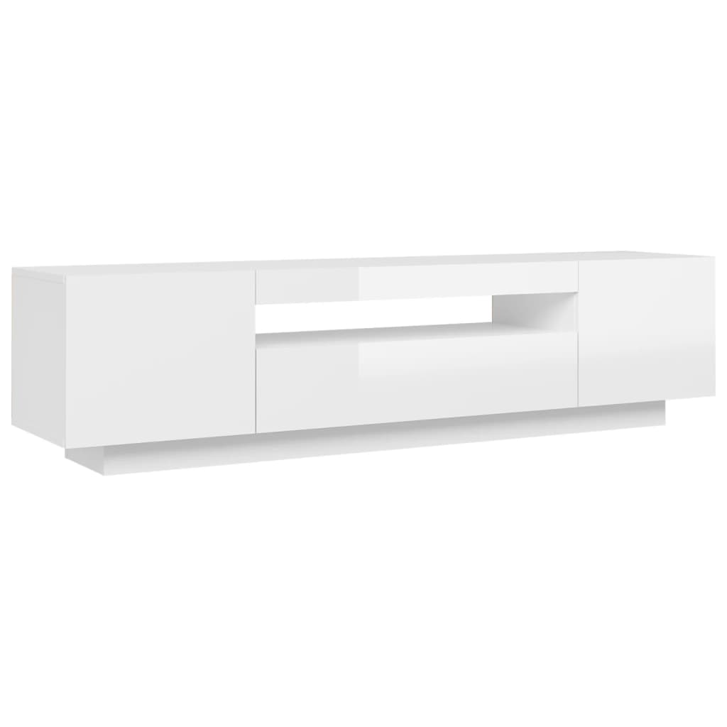 Tv-meubel met LED-verlichting 160x35x40 cm hoogglans wit Tv-meubels | Creëer jouw Trendy Thuis | Gratis bezorgd & Retour | Trendy.nl