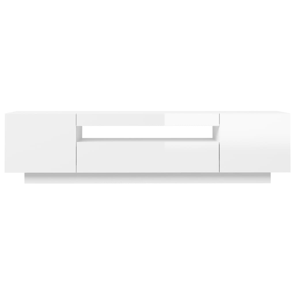 Tv-meubel met LED-verlichting 160x35x40 cm hoogglans wit Tv-meubels | Creëer jouw Trendy Thuis | Gratis bezorgd & Retour | Trendy.nl