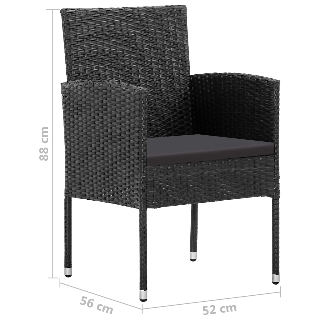 7-delige Tuinset poly rattan zwart Tuinsets | Creëer jouw Trendy Thuis | Gratis bezorgd & Retour | Trendy.nl