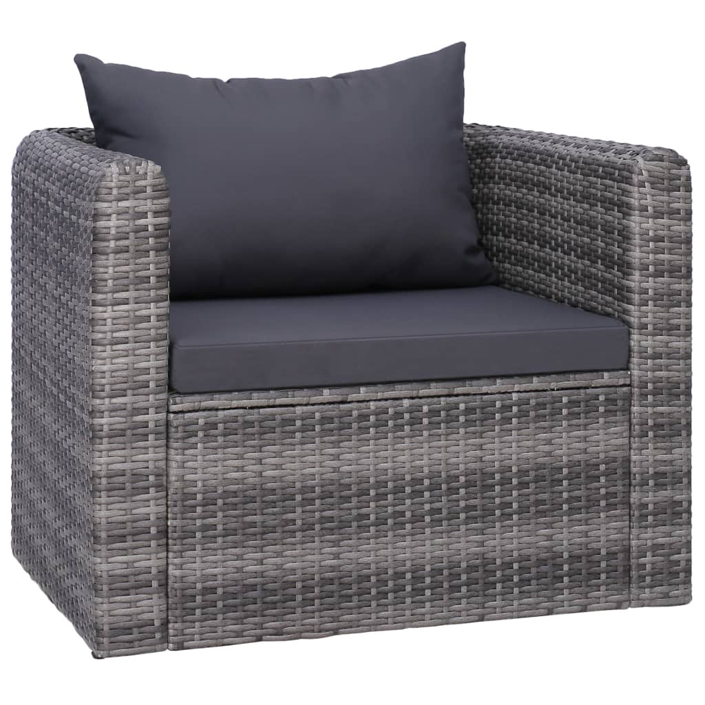 8-delige Loungeset met kussens poly rattan grijs Tuinsets | Creëer jouw Trendy Thuis | Gratis bezorgd & Retour | Trendy.nl