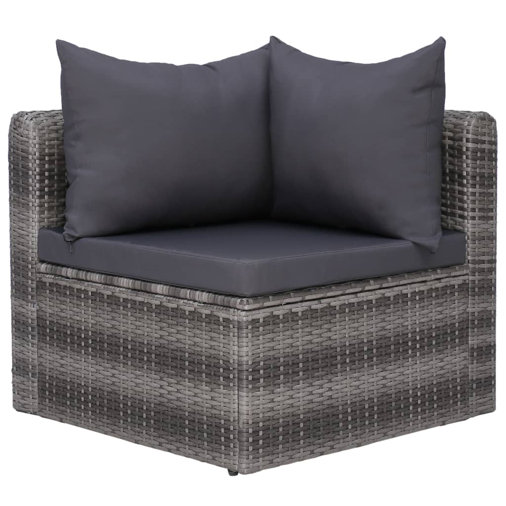 8-delige Loungeset met kussens poly rattan grijs Tuinsets | Creëer jouw Trendy Thuis | Gratis bezorgd & Retour | Trendy.nl