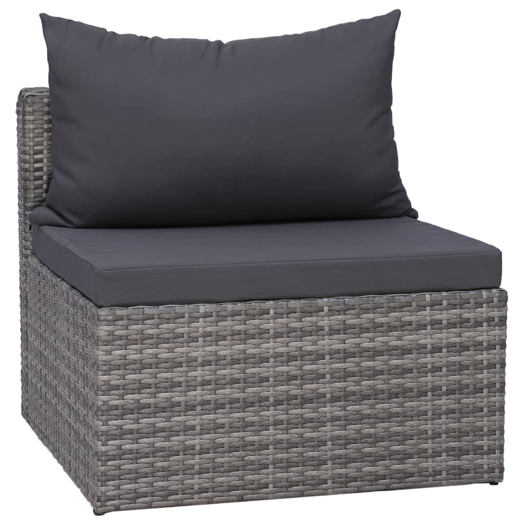 8-delige Loungeset met kussens poly rattan grijs Tuinsets | Creëer jouw Trendy Thuis | Gratis bezorgd & Retour | Trendy.nl