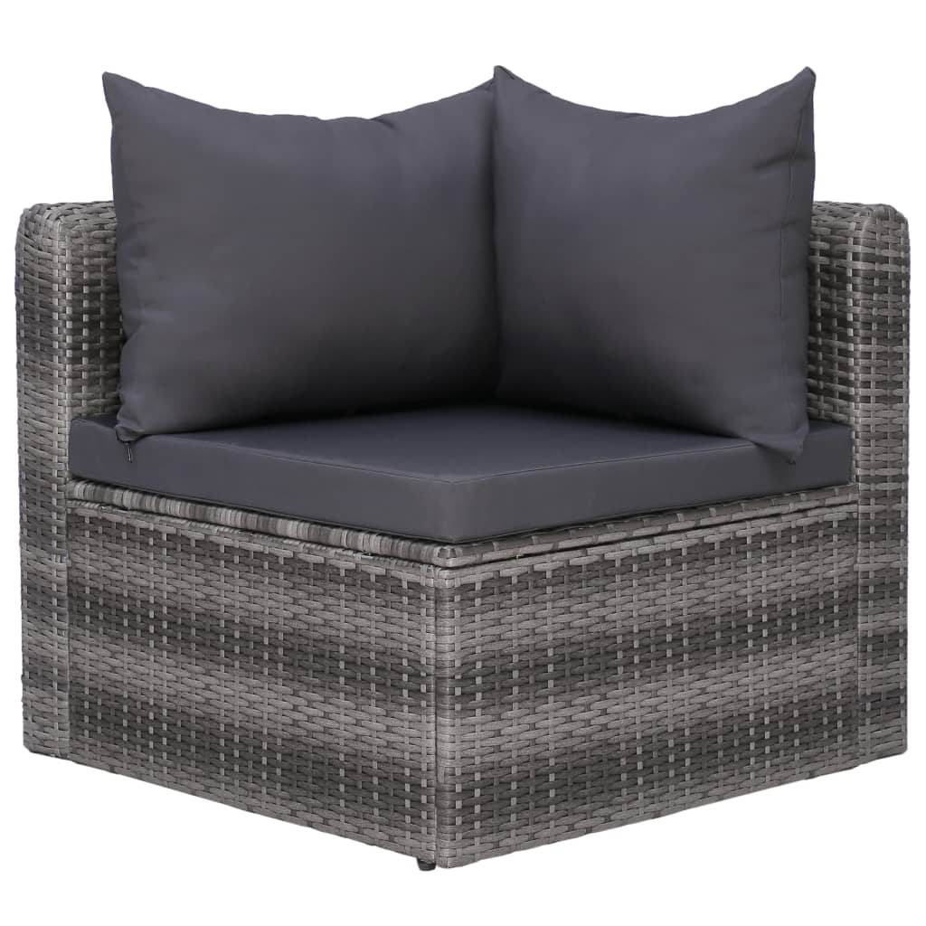 9-delige Loungeset met kussens poly rattan grijs Tuinsets | Creëer jouw Trendy Thuis | Gratis bezorgd & Retour | Trendy.nl