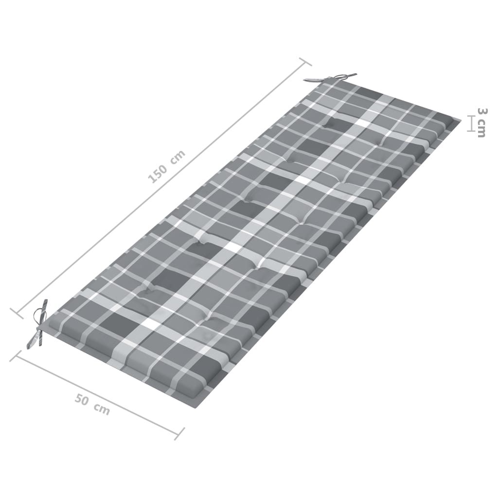 Tuinbank 3-zits met kussen 150 cm massief eucalyptushout Tuinbanken | Creëer jouw Trendy Thuis | Gratis bezorgd & Retour | Trendy.nl