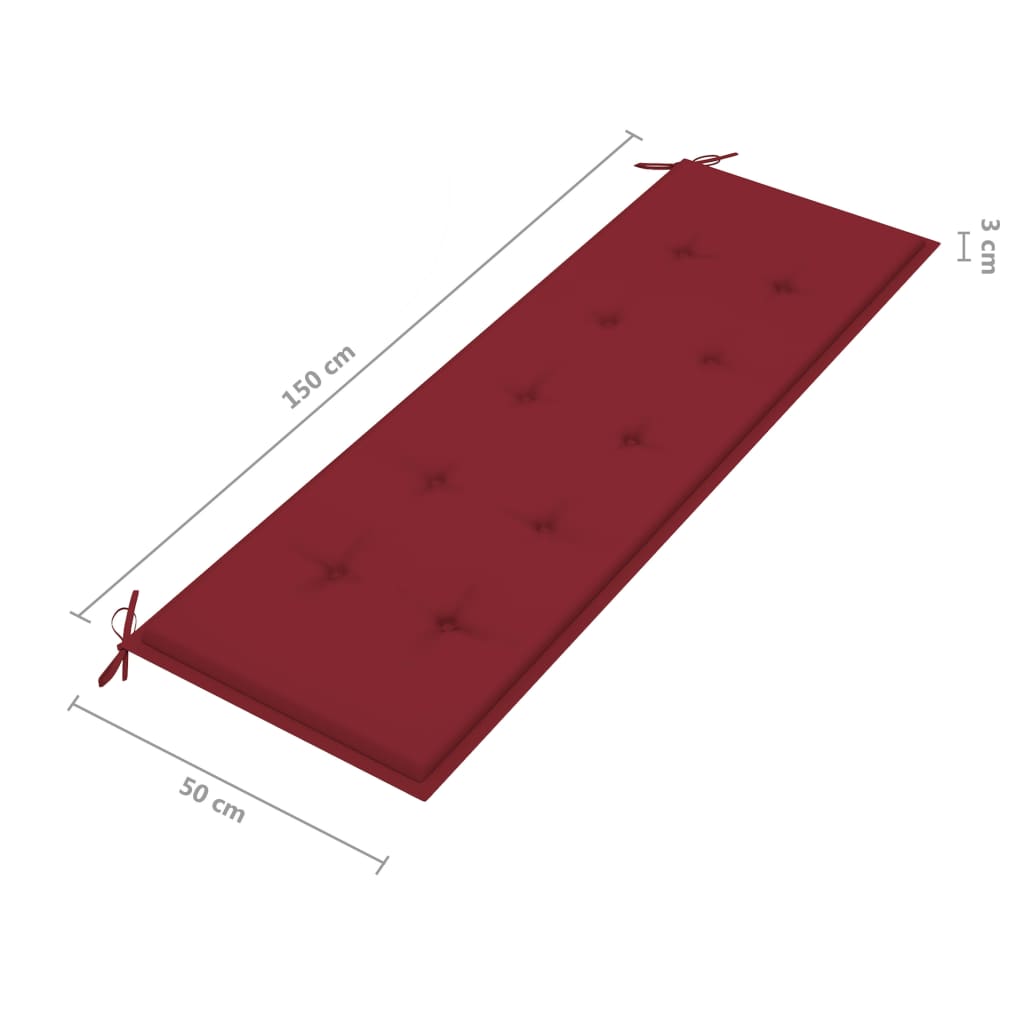 Tuinbank 3-zits met kussen 150 cm eucalyptushout grijs Tuinbanken | Creëer jouw Trendy Thuis | Gratis bezorgd & Retour | Trendy.nl