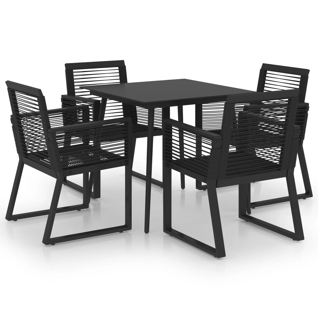 5-delige Tuinset PVC-rattan zwart Tuinsets | Creëer jouw Trendy Thuis | Gratis bezorgd & Retour | Trendy.nl