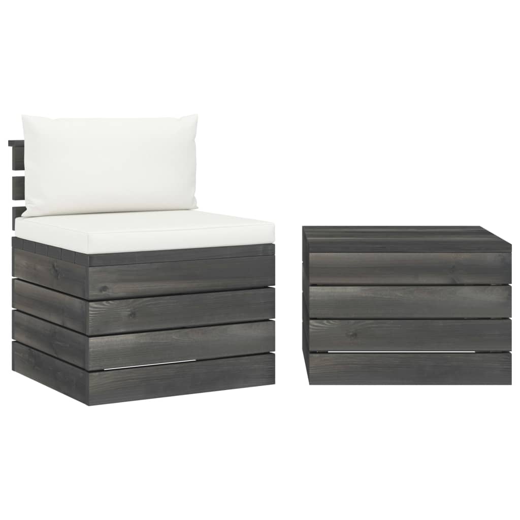 2-delige Loungeset met kussens pallet massief grenenhout Tuinsets | Creëer jouw Trendy Thuis | Gratis bezorgd & Retour | Trendy.nl