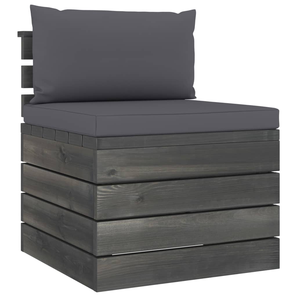 2-delige Loungeset met kussens pallet massief grenenhout Tuinsets | Creëer jouw Trendy Thuis | Gratis bezorgd & Retour | Trendy.nl