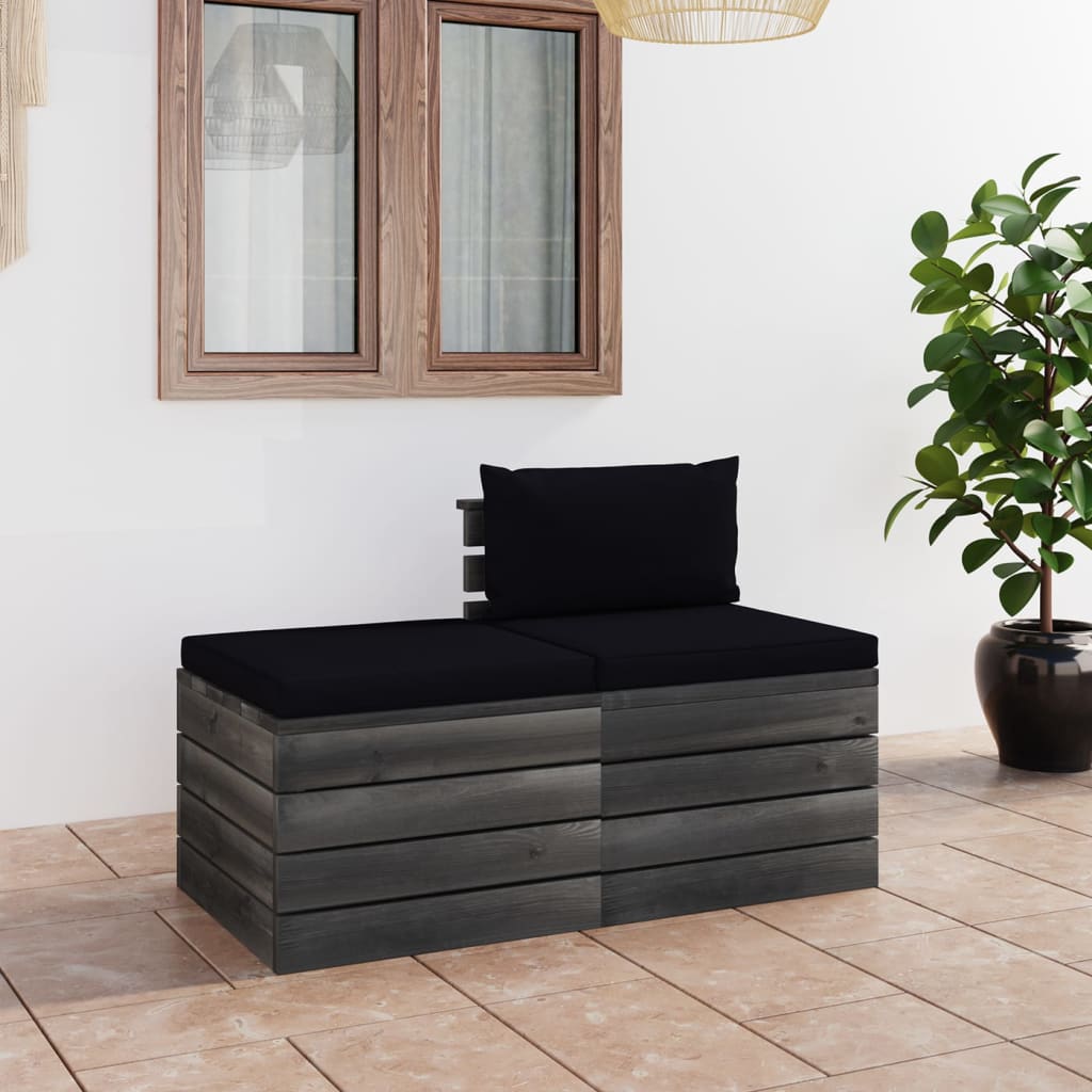 2-delige Loungeset met kussens pallet massief grenenhout Tuinsets | Creëer jouw Trendy Thuis | Gratis bezorgd & Retour | Trendy.nl