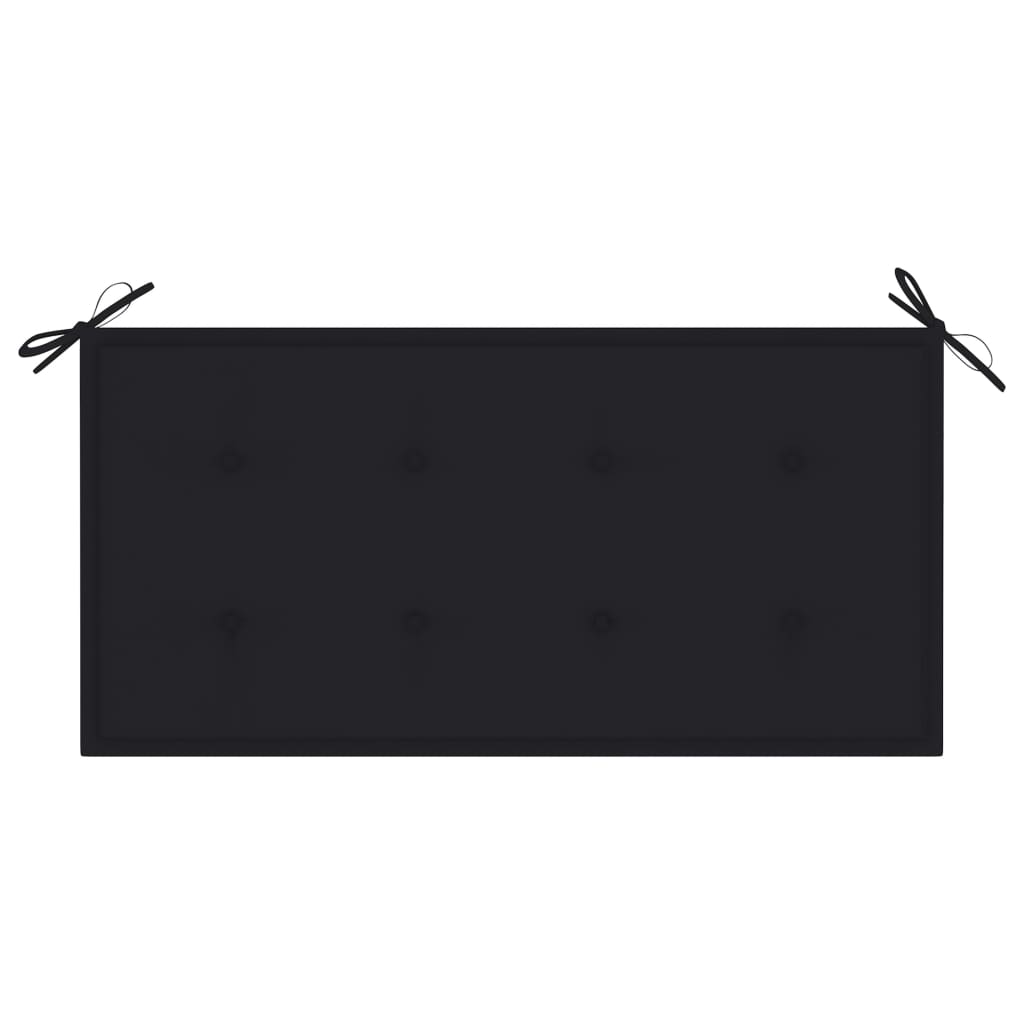 Tuinbank met zwart kussen 112 cm massief teakhout
