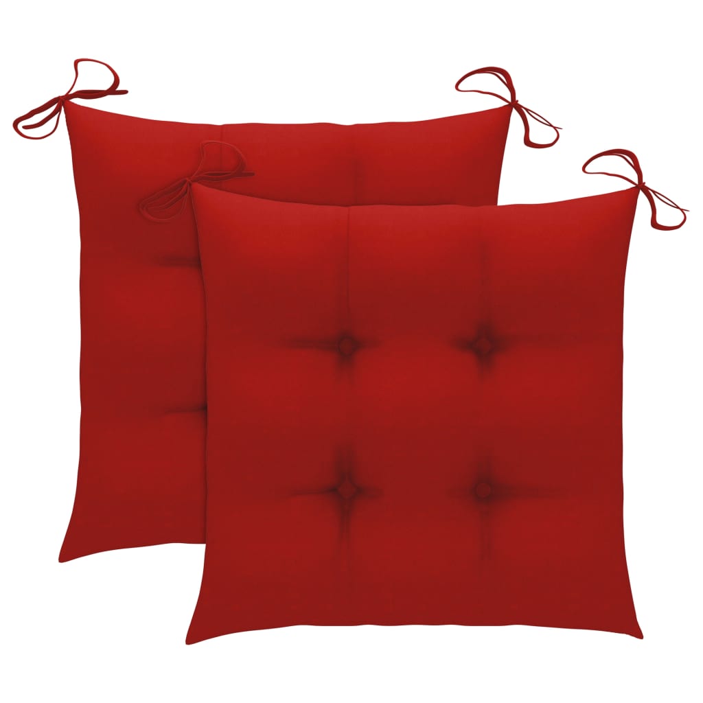 Schommelstoel met rood kussen massief teakhout Tuinstoelen | Creëer jouw Trendy Thuis | Gratis bezorgd & Retour | Trendy.nl