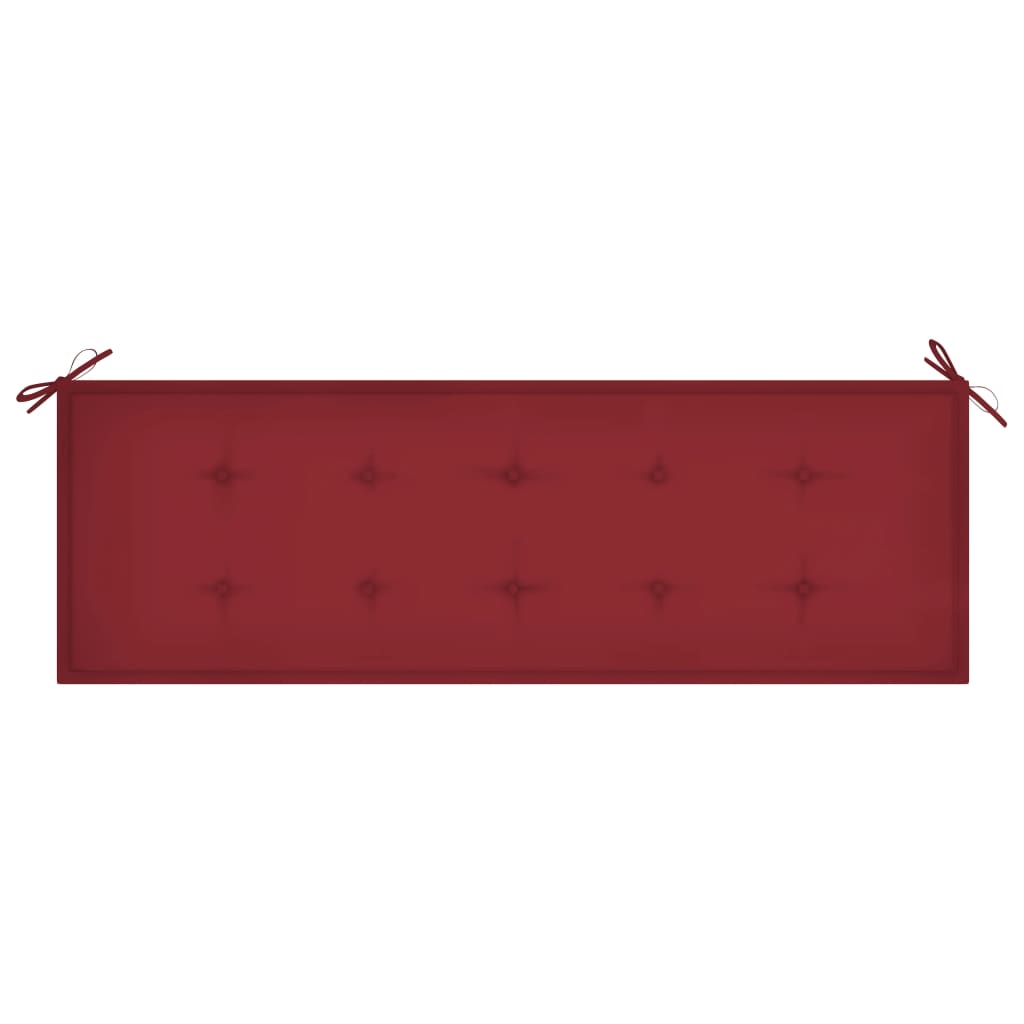 Tuinbank stapelbaar met kussen 159 cm massief teakhout