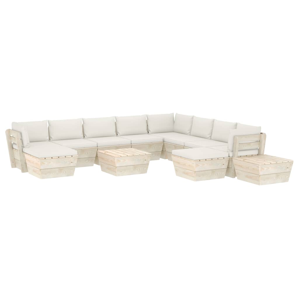 12-delige Loungeset met kussens pallet vurenhout Tuinsets | Creëer jouw Trendy Thuis | Gratis bezorgd & Retour | Trendy.nl