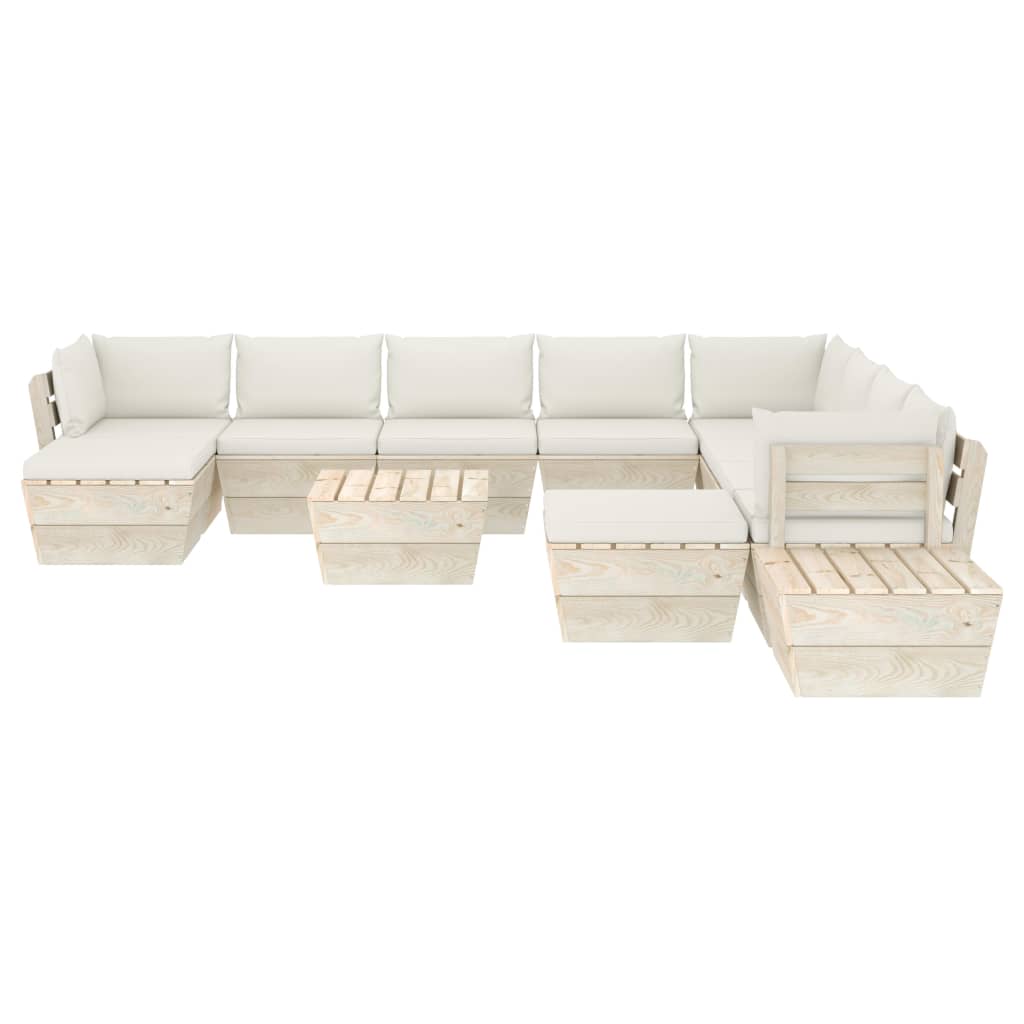 12-delige Loungeset met kussens pallet vurenhout Tuinsets | Creëer jouw Trendy Thuis | Gratis bezorgd & Retour | Trendy.nl