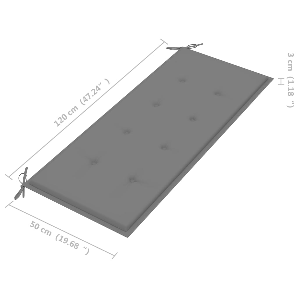 Tuinbank met kussen 120 cm bamboe Tuinbanken | Creëer jouw Trendy Thuis | Gratis bezorgd & Retour | Trendy.nl